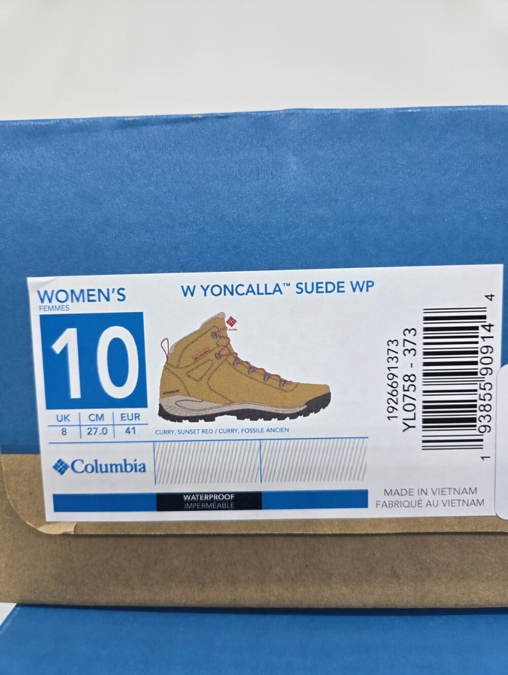 Columbia Women's Yoncalla Suede Waterproof Hiking Boots Shoes Size 10 - Picture 8 of 8